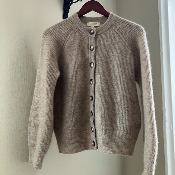 Sezane Light Beige Othello Cardigan - Picture 5 of 7